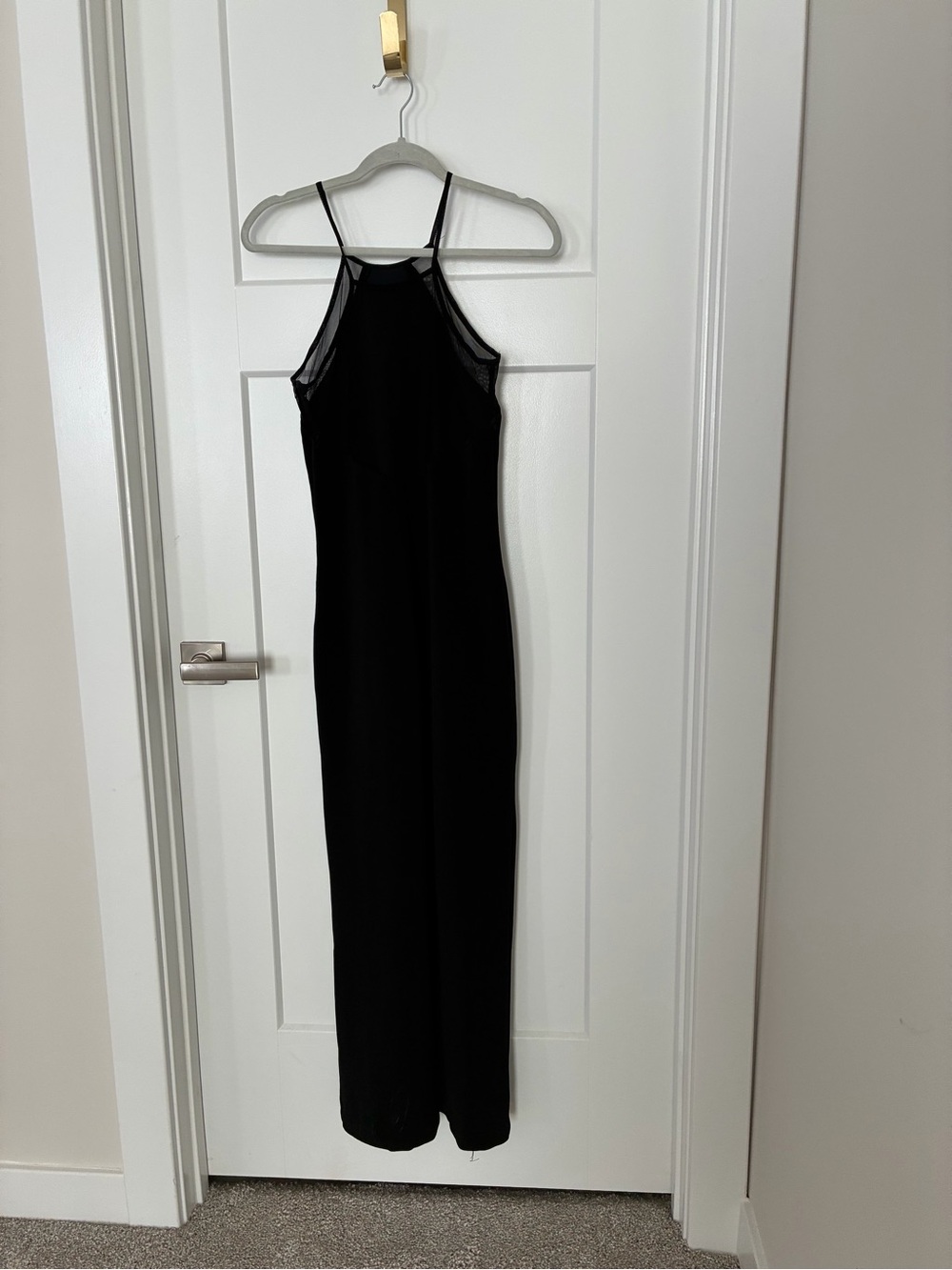 Sleek Black Spaghetti Strap Maxi Dress